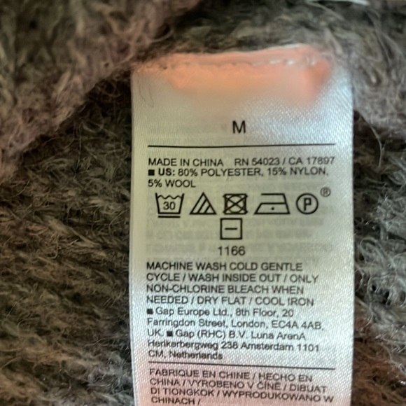 Old Navy Heather Gray Cozy Shaker Stitch Crew Neck Sweater Size Medium - Picture 6 of 8